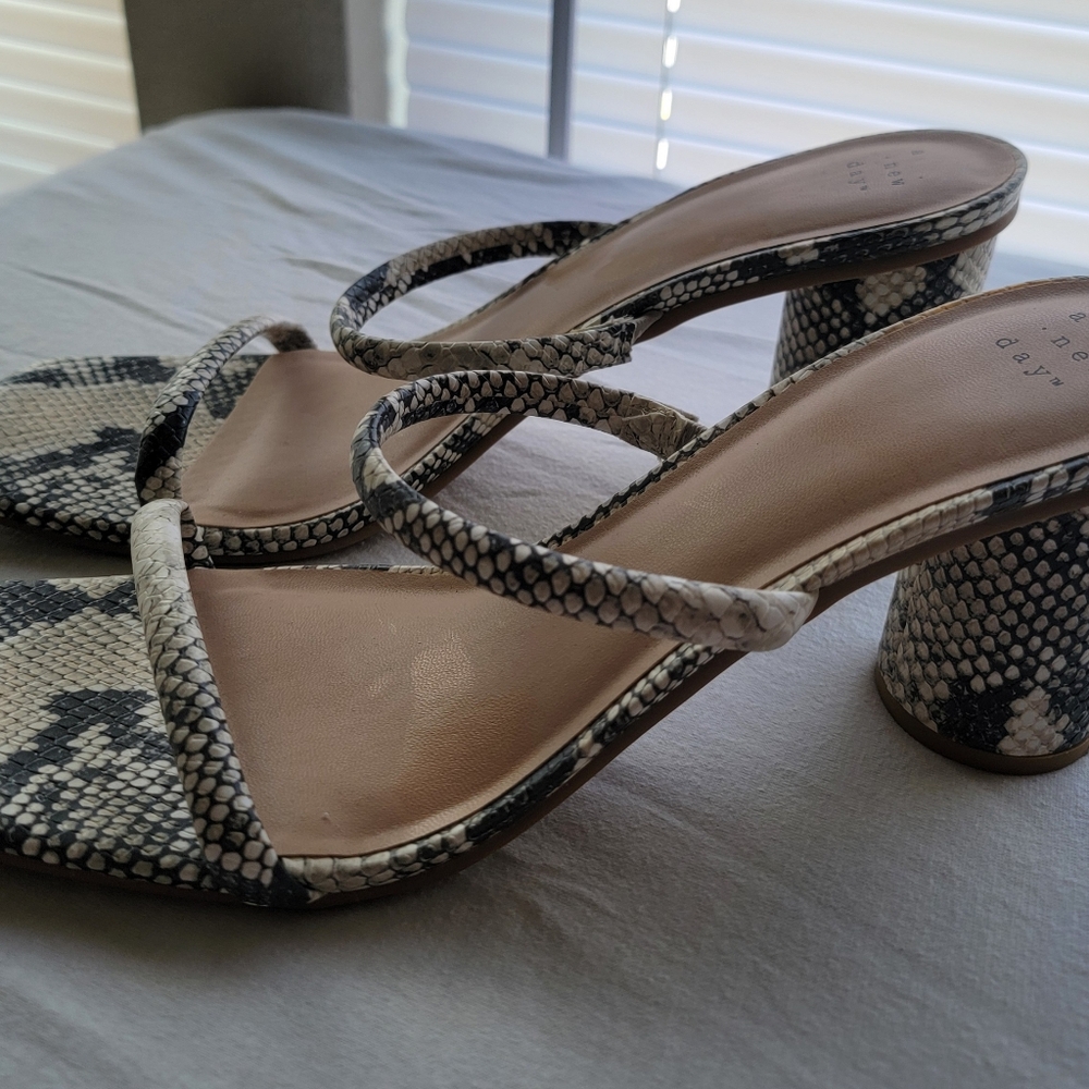 A New Day Women's Snakeskin Heeled Sandals - Picture 3 of 6